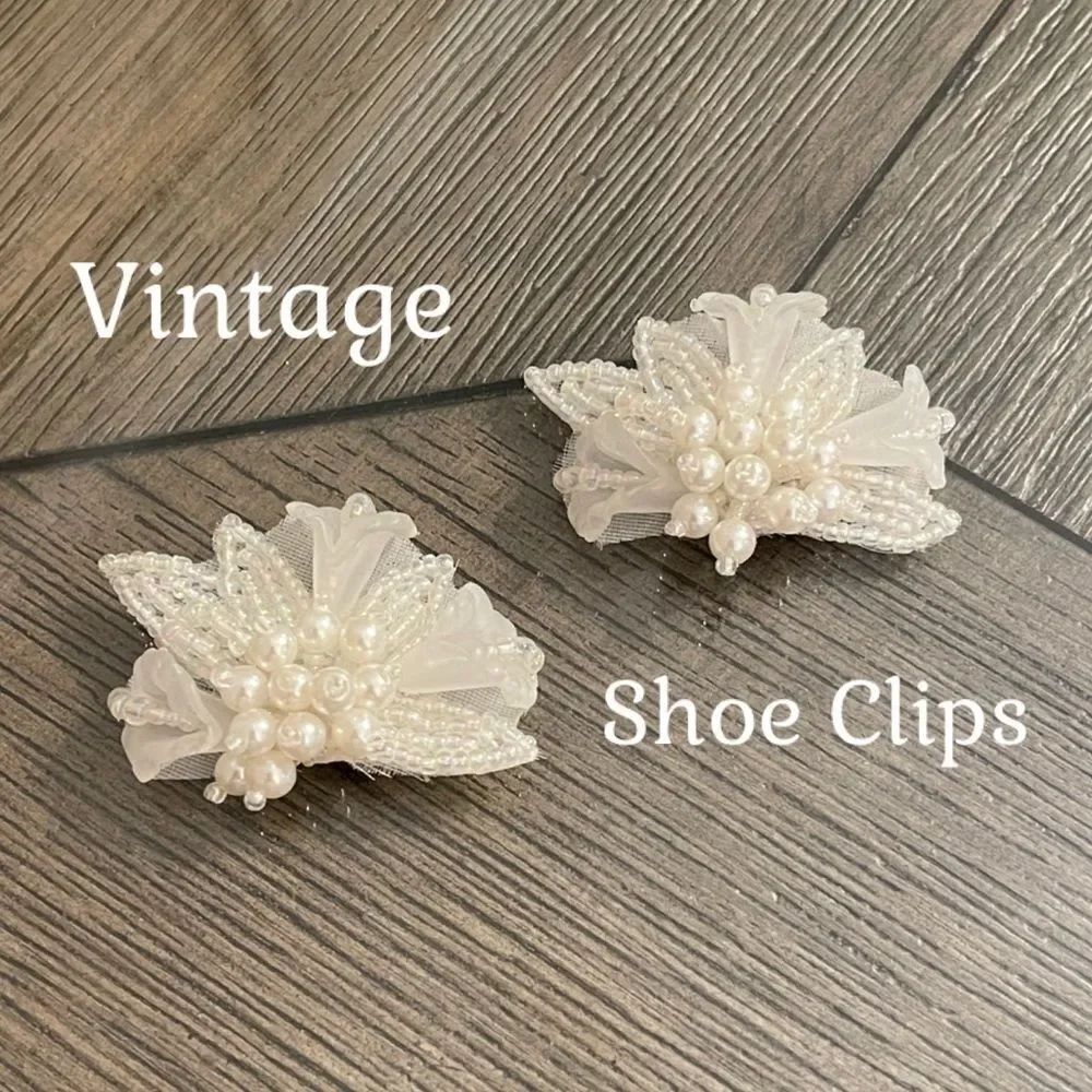 Vintage 1980’s Pearl, Flower, & Beaded Shoe Clips